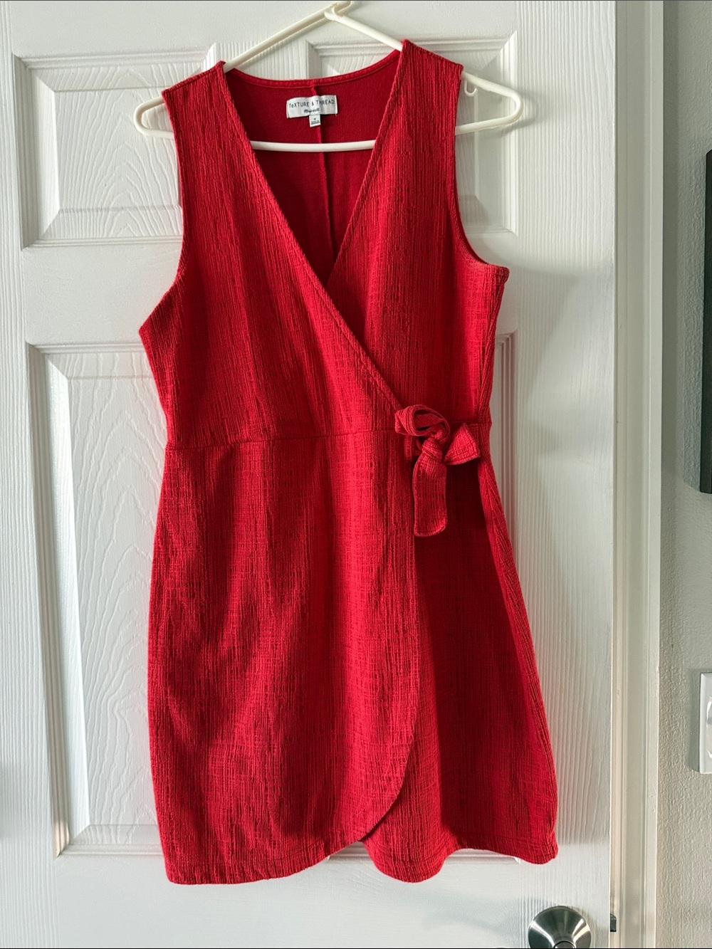 Madewell Vibrant Red Sleeveless Wrap Mini Dress